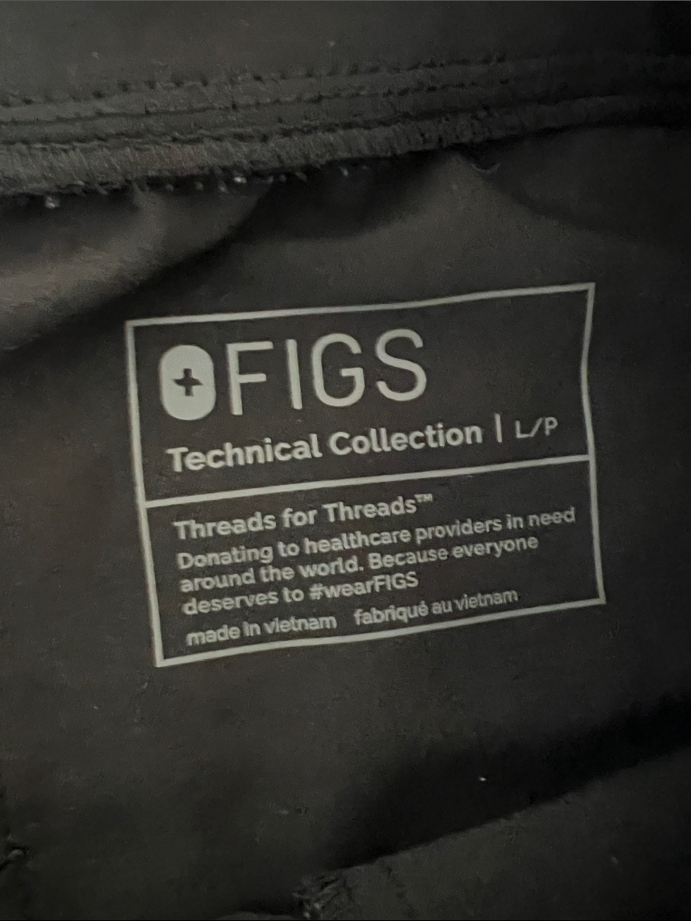 Figs Black Joggers Scrubs -large petite - Picture 2 of 4